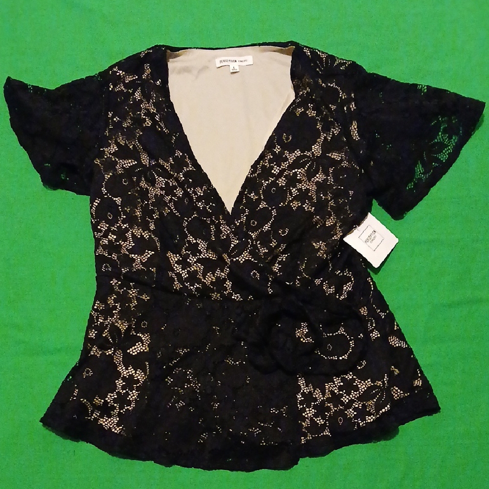 Stylish Black Lace Top